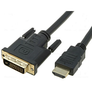 Kabel DVI-D (24+1) vidlice - HDMI vidlice 3m černá