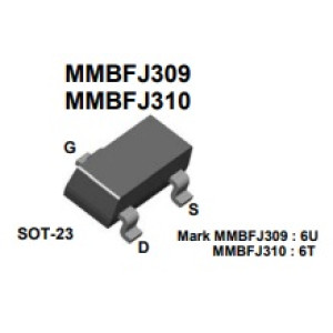 MMBFJ310LT1G Tranzistor: N-JFET unipolární 25V 225mW SOT23 10mA