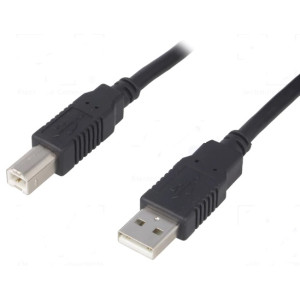Kabel USB 2.0 USB A vidlice,USB B vidlice 0,5m černá