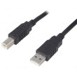 Kabel USB 2.0 USB A vidlice,USB B vidlice 1m černá Žíla: CCA