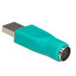 Adaptér USB-PS2 PS/2 zásuvka,USB A vidlice niklovaný zelená