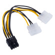 Kabel: napájecí Molex vidlice x2,PCI-E 8pin zásuvka 0,15m