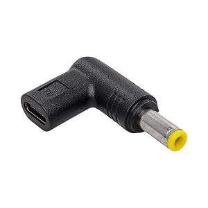 Adaptér USB C zásuvka,DC 5,5/2,5 zástrčka černá 100W 5A