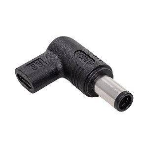 Adaptér USB C zásuvka,DC 7,4/5,0 zástrčka černá 100W 5A