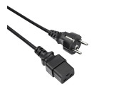 Kabel CEE 7/7 (E/F) vidlice,IEC C19 zásuvka 1,8m černá PVC