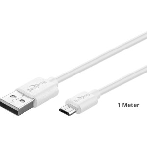 Kabel USB 2.0 USB A vidlice,USB B micro vidlice 1m bílá PVC