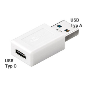 Adaptér USB 3.0 USB A vidlice,USB C zásuvka bilá
