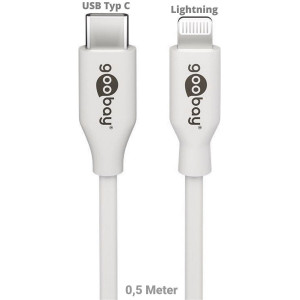Kabel USB 2.0 vidlice Apple Lightning,USB C vidlice 0,5m