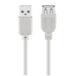 Kabel USB 2.0 USB A zásuvka,USB A vidlice 5m šedá 480Mbps