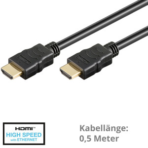Kabel HDMI 1.4 HDMI vidlice, z obou stran 0,5m černá