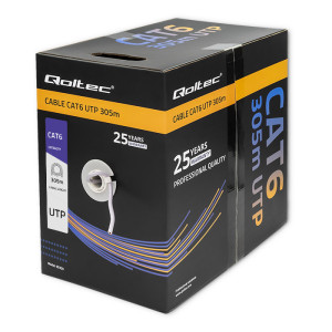 Vodič U/UTP 6 CCTV drát CCA 4x2x24AWG polyetylén šedá 305m