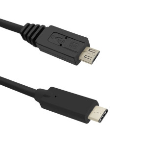 Kabel USB 2.0 USB B micro vidlice,USB C vidlice 1,2m černá