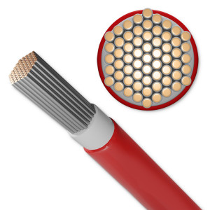 Wire H1Z2Z2-K stranded Cu 4mm2 LSZH red 1.5kV CPR: Eca