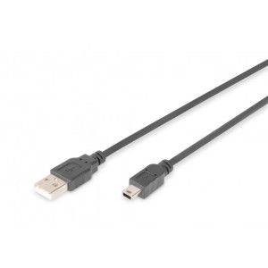 Kabel USB 2.0 USB A vidlice,USB B mini vidlice niklovaný 1m