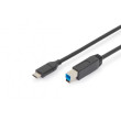Kabel USB 3.1 USB B vidlice,USB C vidlice niklovaný 1m černá