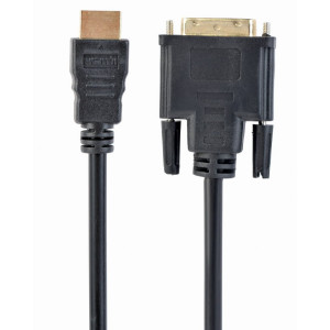 Kabel DVI-D (18+1) vidlice,HDMI vidlice 0,5m černá 30AWG