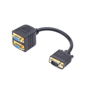 Kabel D-Sub 15pin HD zásuvka x2,D-Sub 15pin HD vidlice černá