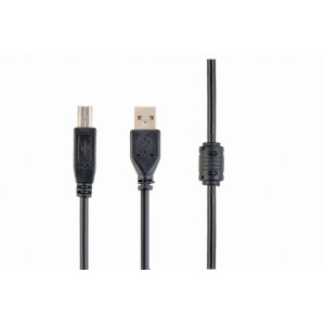 Kabel USB 2.0 USB A vidlice,USB B vidlice zlacený 1,8m černá