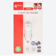 Nabíjecí CL adaptér USB A + USB C  2.4A  bílý
