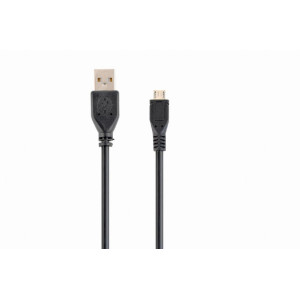 Kabel USB 2.0 USB A vidlice,USB B micro vidlice zlacený 1m
