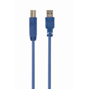 Kabel USB 3.0 USB A vidlice,USB B vidlice zlacený 0,5m modrá