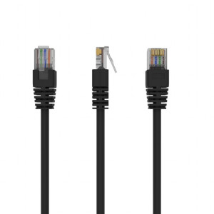 Patch cord U/UTP 5e lanko CCA PVC černá 10m 26AWG Økab: 5mm