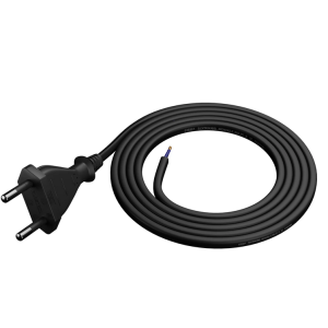 Kabel 2x0,75mm2 CEE 7/16 (C) vidlice,vodiče PVC 2m černá