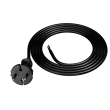 Kabel 2x1mm2 CEE 7/17 (C) vidlice,vodiče PUR 2m černá 10A