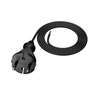 Kabel 2x1mm2 CEE 7/17 (C) vidlice,vodiče guma 2m černá 16A