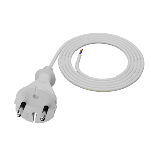 Kabel 2x1mm2 CEE 7/17 (C) vidlice,vodiče PVC 1,5m bílá 16A