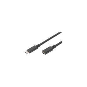 Kabel USB 2.0 USB C zásuvka,USB C vidlice niklovaný 2m černá