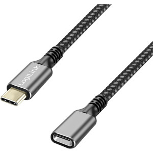 Kabel USB 3.2 Gen 2 USB C zásuvka,USB C vidlice zlacený 2m
