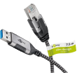 Kabel slim,USB 3.0 RJ45 vidlice,USB A vidlice niklovaný 7,5m