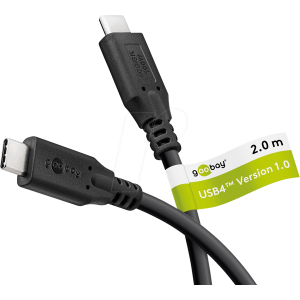 Kabel USB 4.0 USB C vidlice,z obou stran 2m černá 40Gbps PVC