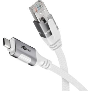 Kabel USB 3.1 RJ45 vidlice,USB C vidlice niklovaný 3m bílá