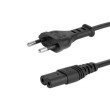 Kabel 2x0,75mm2 CEE 7/16 (C) vidlice,IEC C7 zásuvka PVC 4m