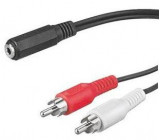 Redukce 2x CINCH konektor/ Jack 3,5mm zdířka, káblík 1,5m