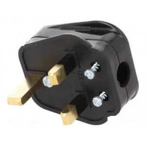 Konektor: napájecí AC zástrčka 2P+PE 250VAC 13A černá PIN: 3