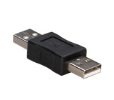 Adaptér USB 2.0 USB A vidlice,z obou stran niklovaný černá
