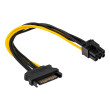 Kabel: napájecí SATA PCI-E 6pin zásuvka,SATA vidlice 0,15m