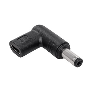 Adaptér USB C zásuvka,DC 5,5/2,1 zástrčka černá 100W 5A