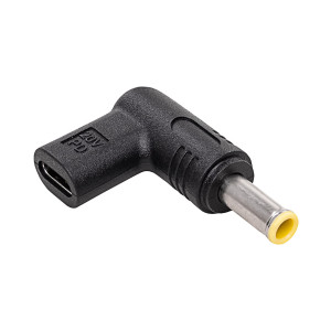 Adaptér USB C zásuvka,DC 5,5/3,0 zástrčka černá 100W 5A