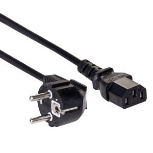 Kabel 3x1mm2 CEE 7/7 (E/F) úhlová vidlice,IEC C13 zásuvka