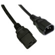 Kabel 3x1mm2 IEC C14 vidlice,IEC C19 zásuvka PVC 1,8m černá