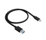 Kabel USB 3.1 USB A vidlice,USB C vidlice niklovaný 1m černá