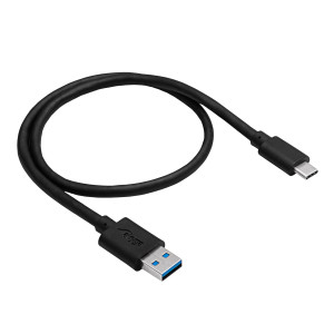 Kabel USB 3.1 USB A vidlice,USB C vidlice niklovaný 1m černá