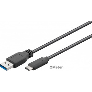 Kabel USB 3.0 USB A vidlice,USB C vidlice 2m černá