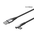 Kabel USB 2.0 USB A vidlice,USB C úhlová zástrčka 0,5m