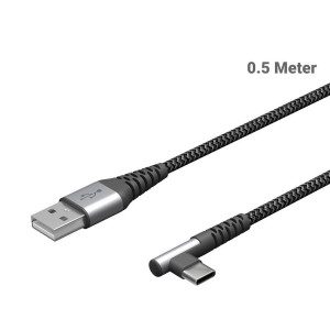 Kabel USB 2.0 USB A vidlice,USB C úhlová zástrčka 0,5m