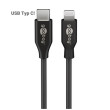 Kabel USB 2.0 vidlice Apple Lightning,USB C vidlice 1m černá